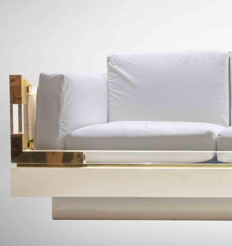 Vintage White Sofa Designed by Charles Hollis Jones, 1970s In Good Condition For Sale In Roma, IT