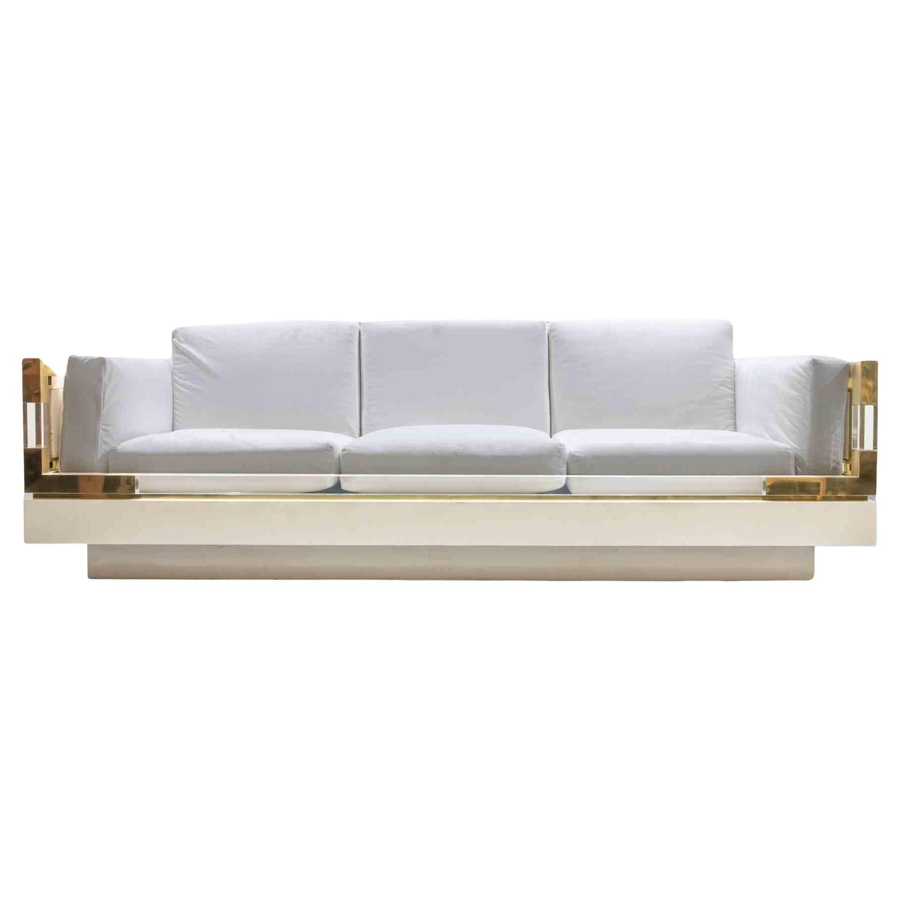 Canapé blanc conçu par Charles Hollis Jones, 1970 en vente
