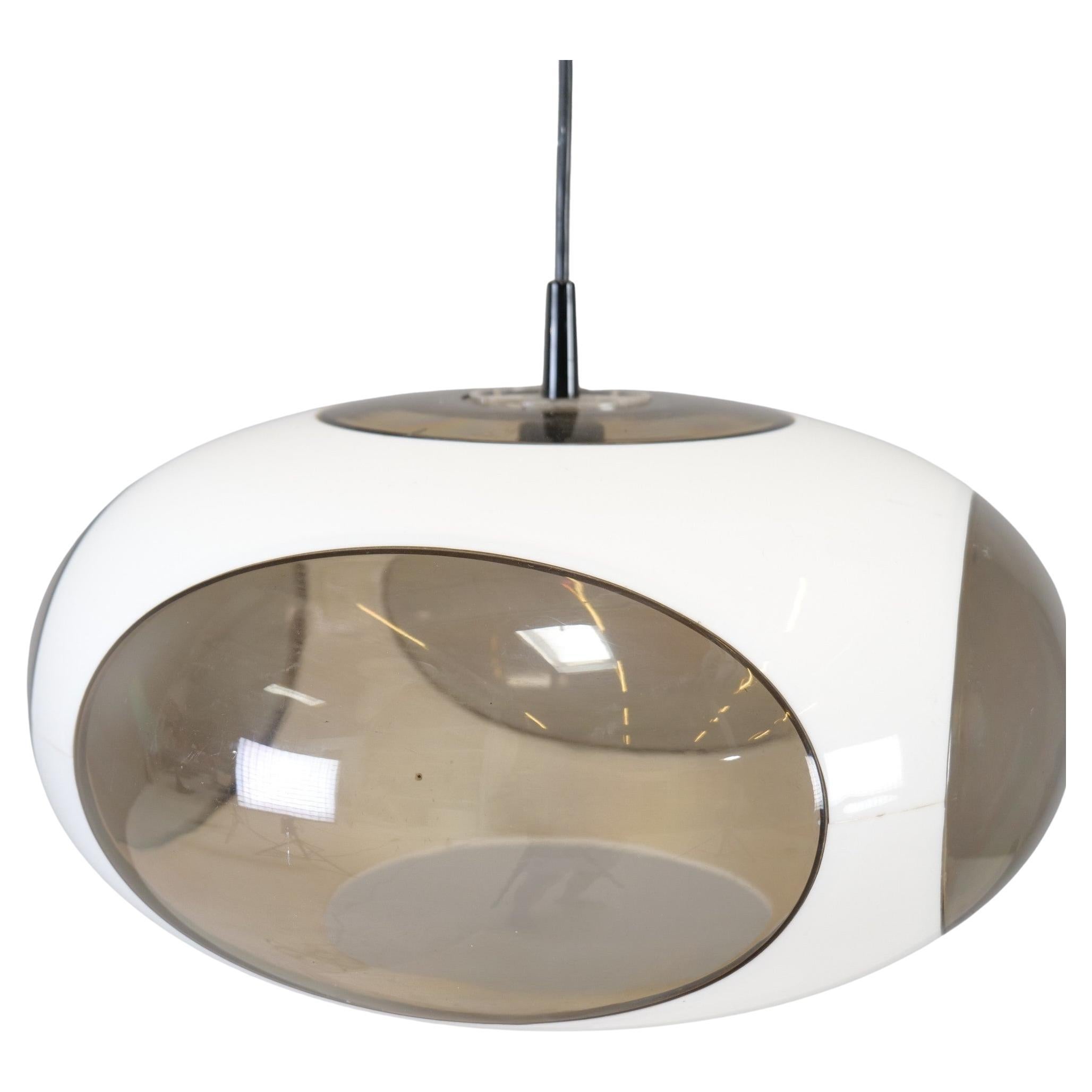 vintage white space age ceiling lamp by massive lighting style of Luigi Colani