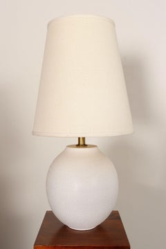 Vintage White Stippled Ceramic Orb Table Lamp by Lee Rosen for Design Technics