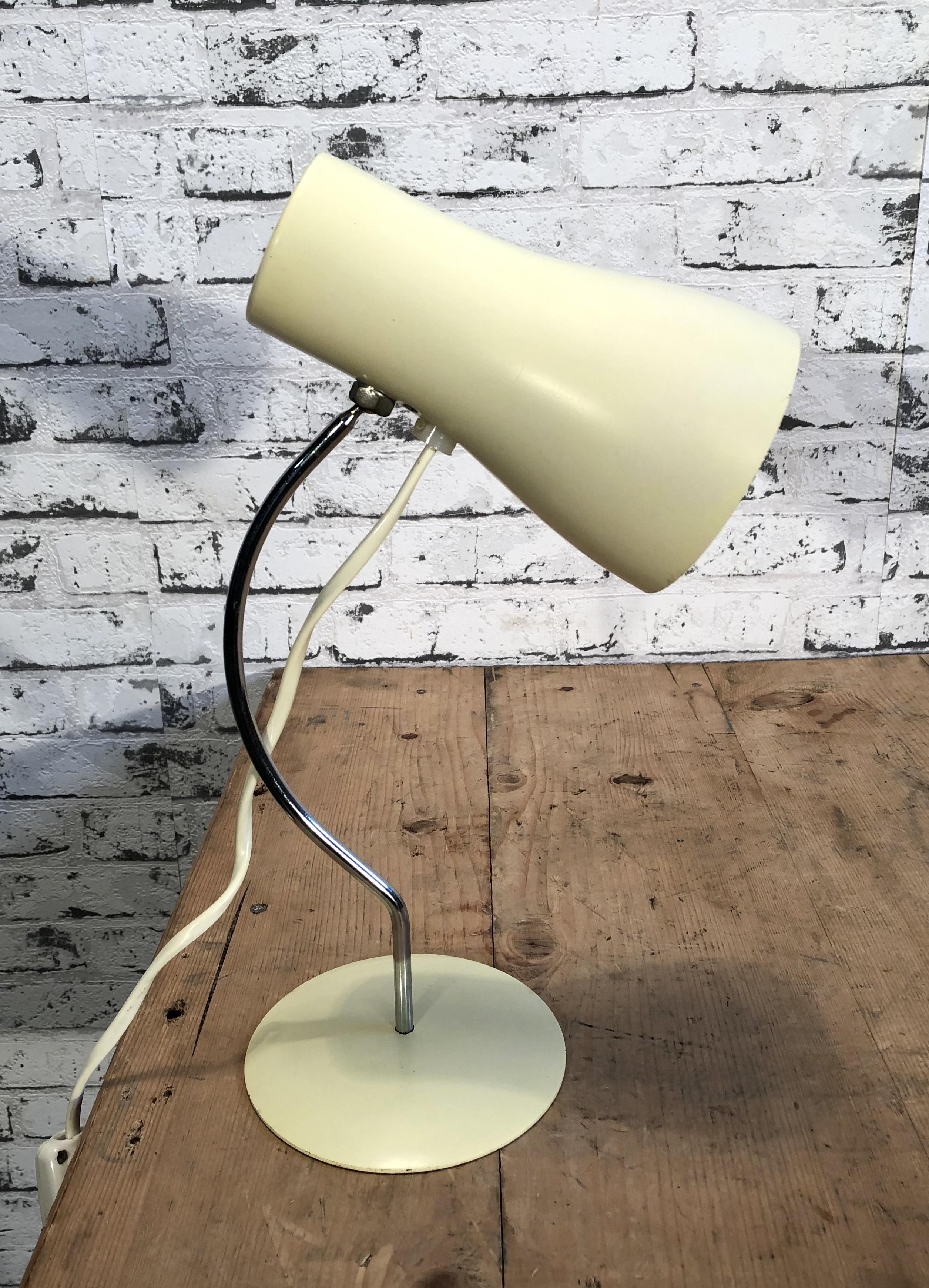 Mid-Century Modern Vintage White Table Lamp by Josef Hurka for Napako, 1960s