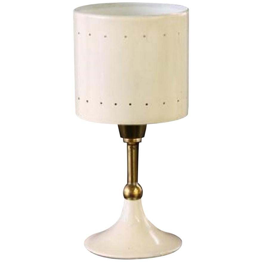 Vintage White Table Lamp, Italy, 1950s
