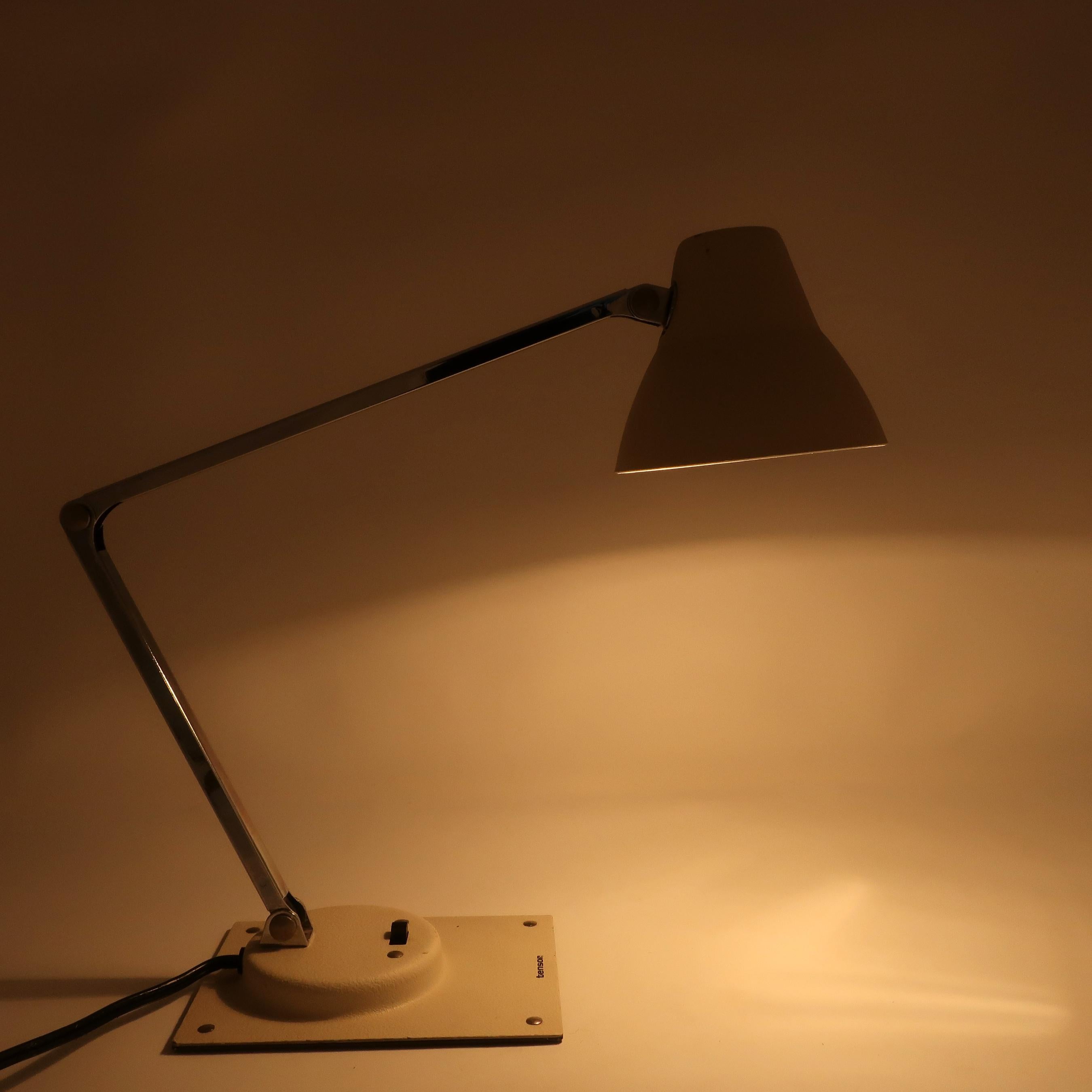 Mid-Century Modern Vintage White Tensor Folding Desk Lamp