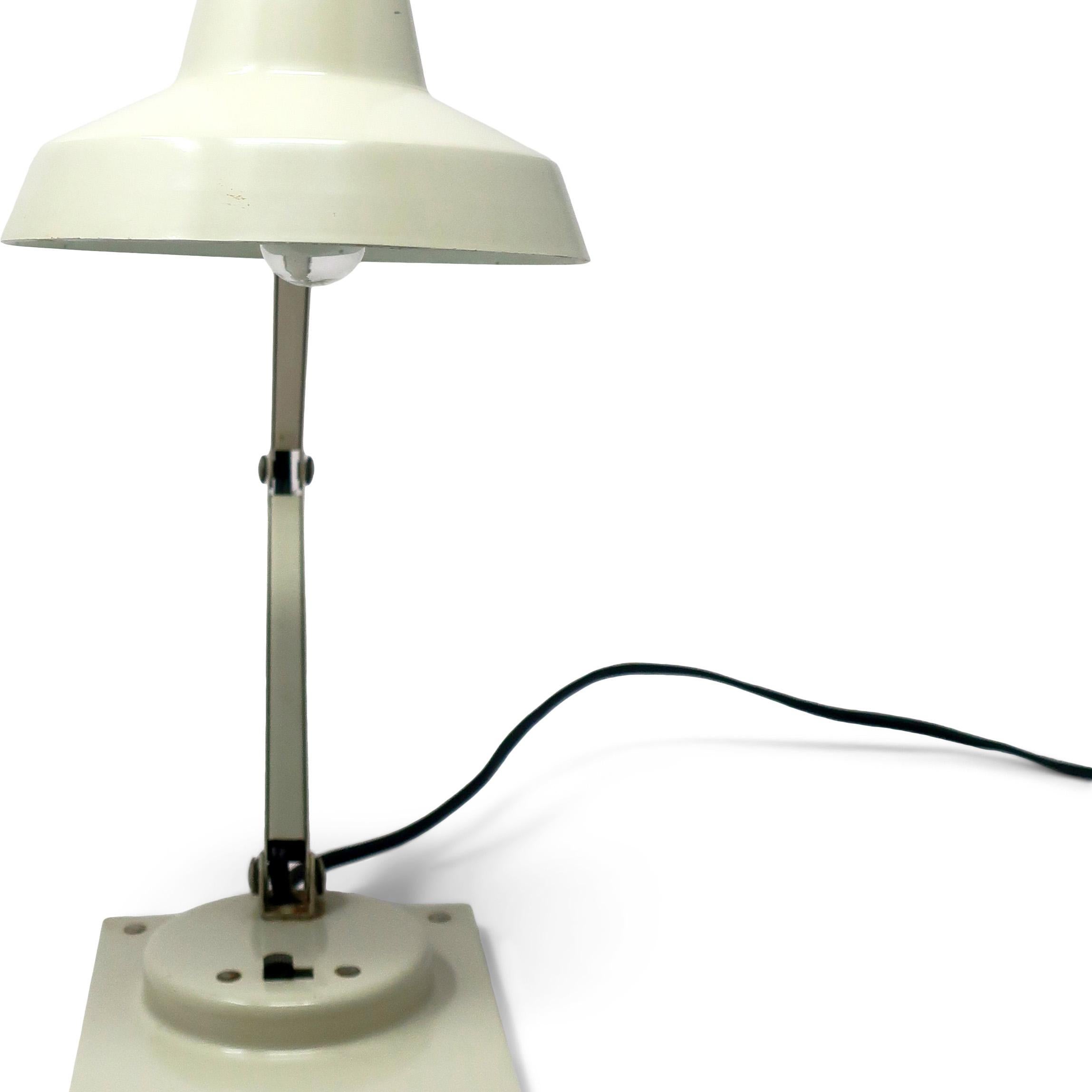 Mid-Century Modern Vintage White Tensor IL 400 Folding Desk Lamp