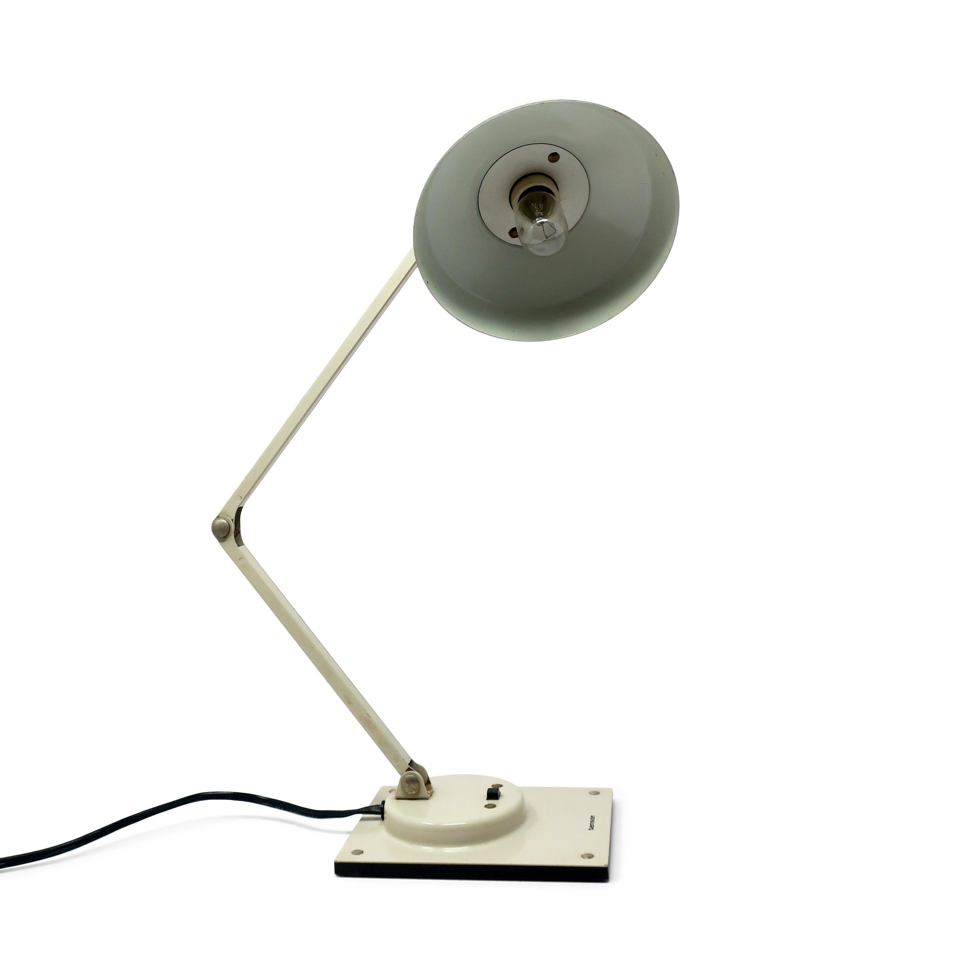 Metal Vintage White Tensor IL 400 Folding Desk Lamp