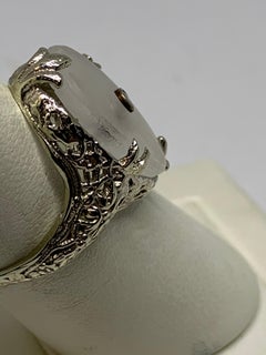 Vintage White Topaz Fashion Ring in 14 Karat White Gold