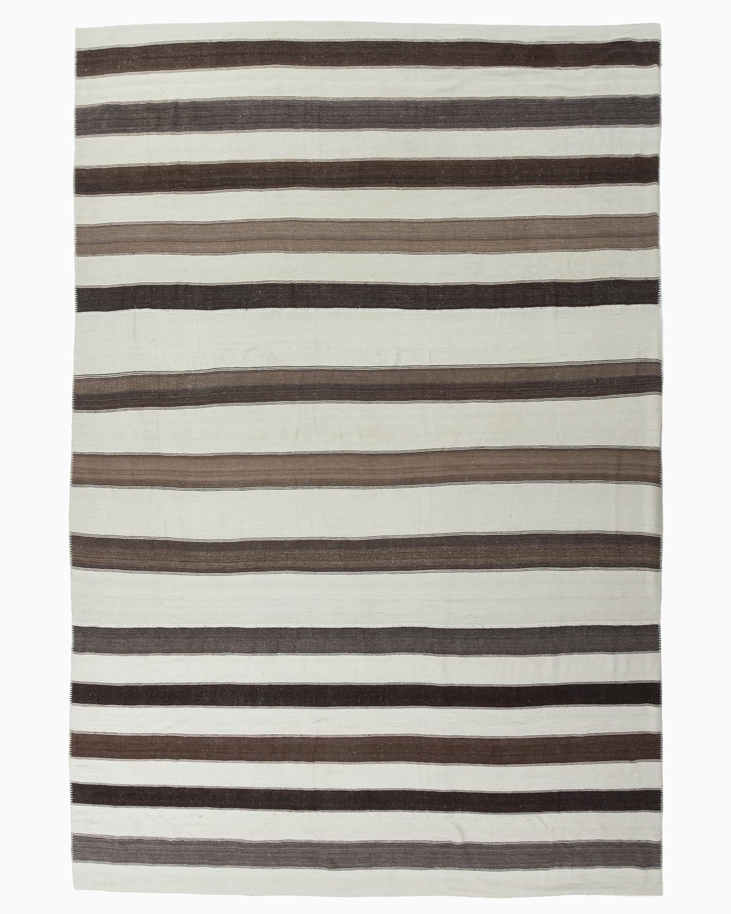 Vintage White Turkish Kilim Area Rug 9'8 x 15'5