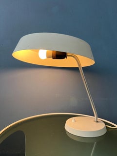 Vintage White VEB Leuchten Bauhaus Style Desk Lamp, 1970s