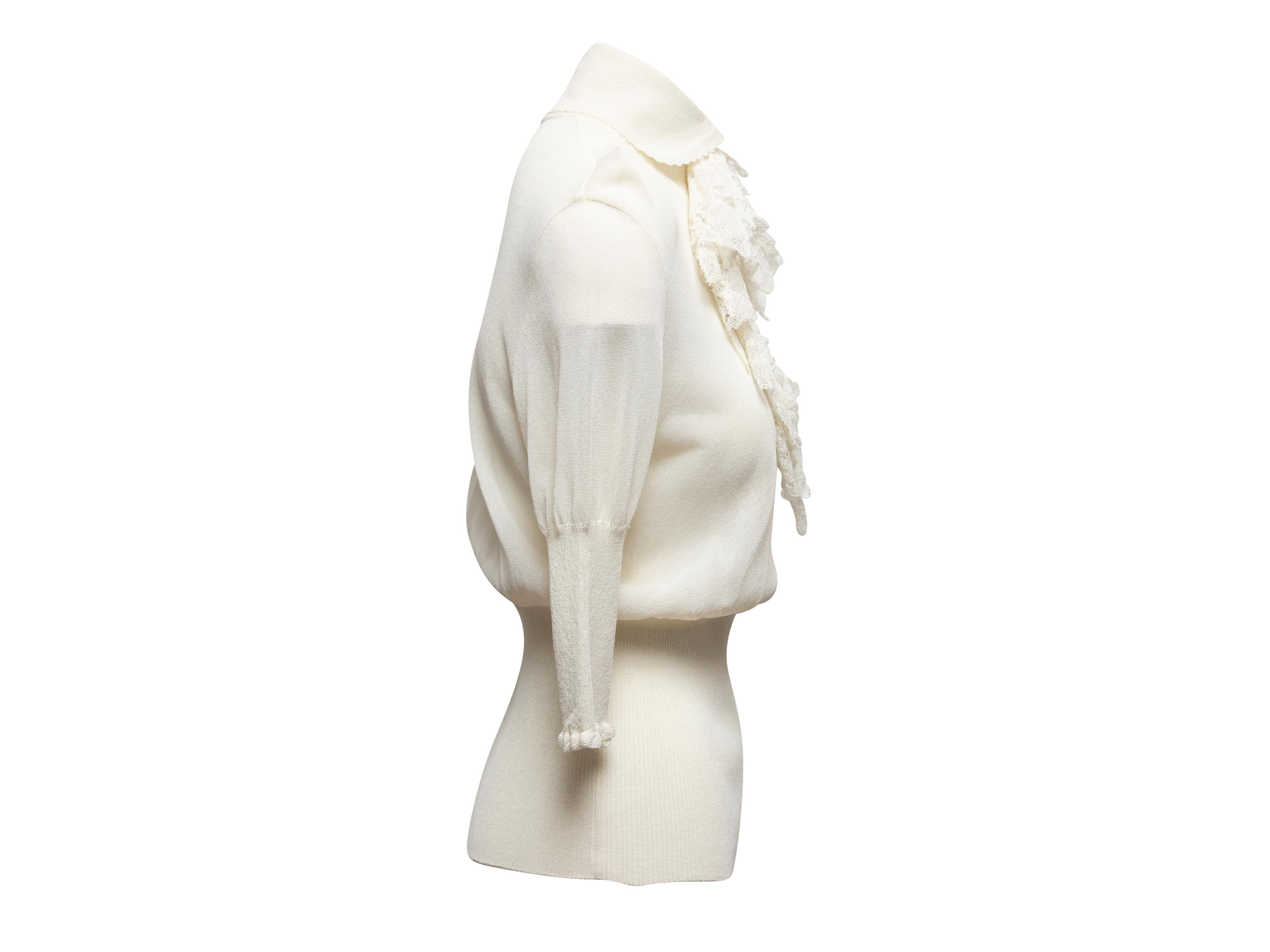 Vintage White Vivienne Westwood Ruffle-Trimmed Top In Good Condition In New York, NY
