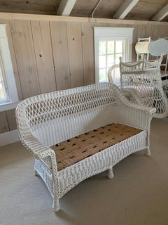 Vintage White Wicker Sofa
