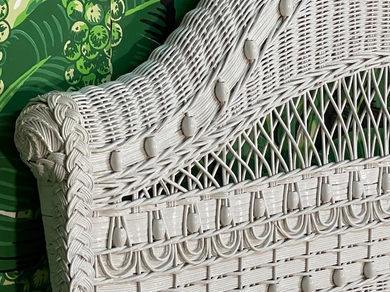 Vintage White Wicker Twin Headboards, a Pair at 1stDibs white wicker