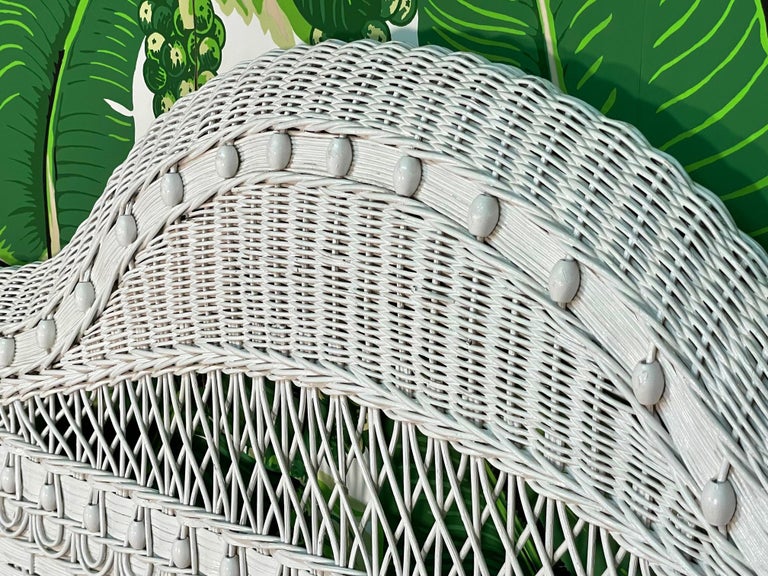 Vintage White Wicker Twin Headboards, a Pair at 1stDibs white wicker