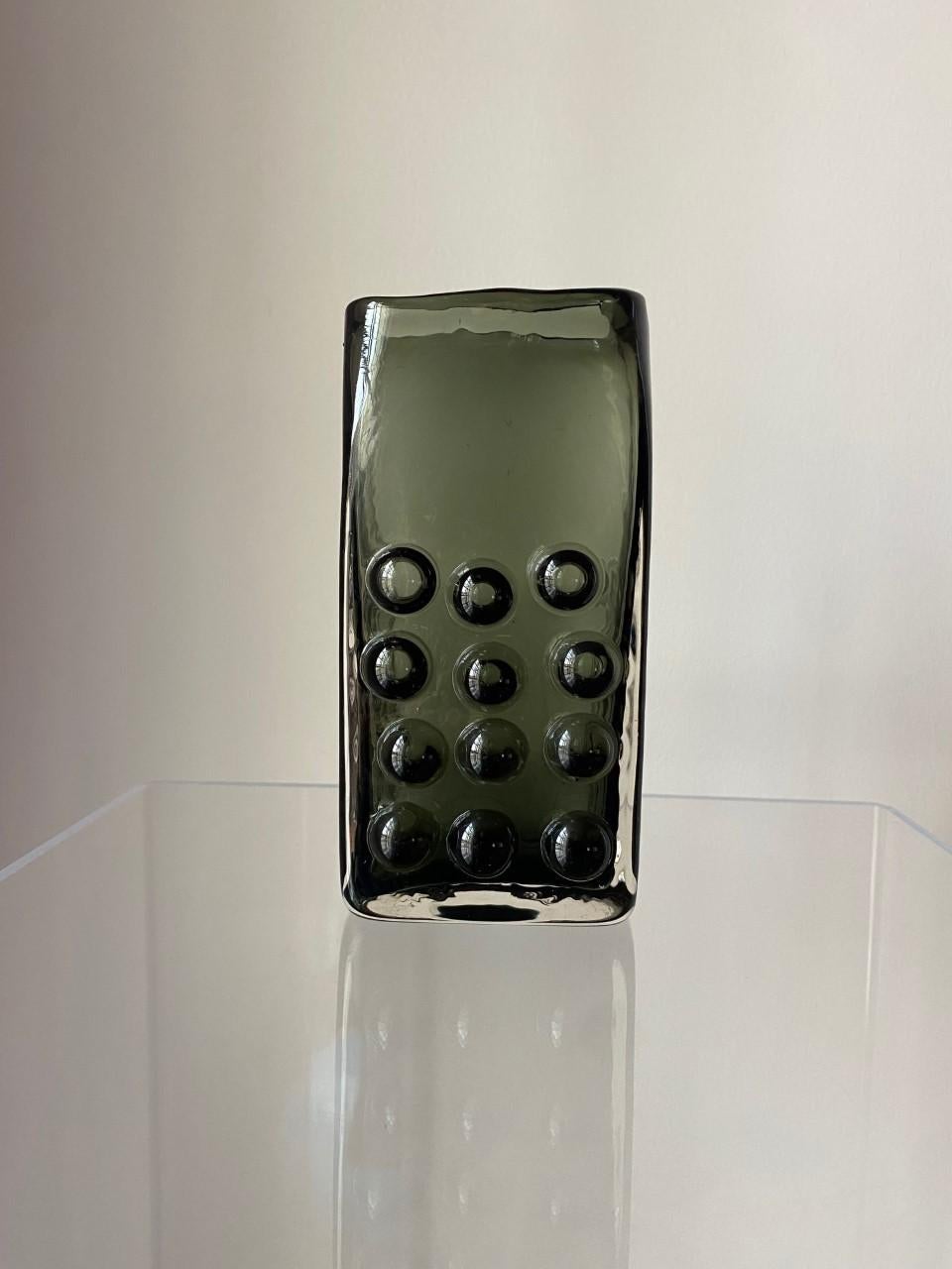 Mid-Century Modern Vintage Whitefriars Indigo Mobile Phone Glass Vase by Geoffrey Baxter For Sale