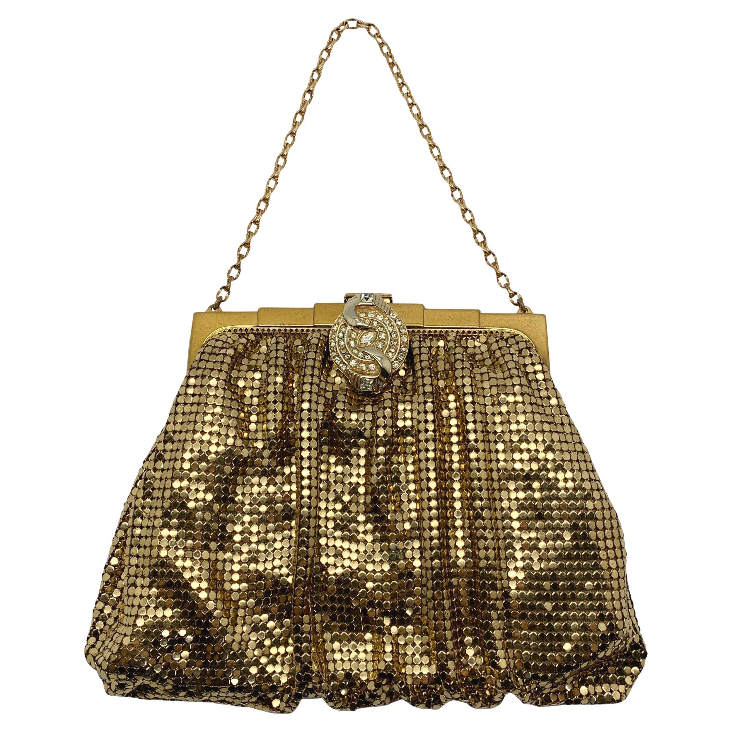 Vintage Whiting and Davis Art Deco Style Chainmail and Crystal Evening Bag  1950s For Sale at 1stDibs | whiting davis, vintage whiting and davis,  whiting and davis vintage