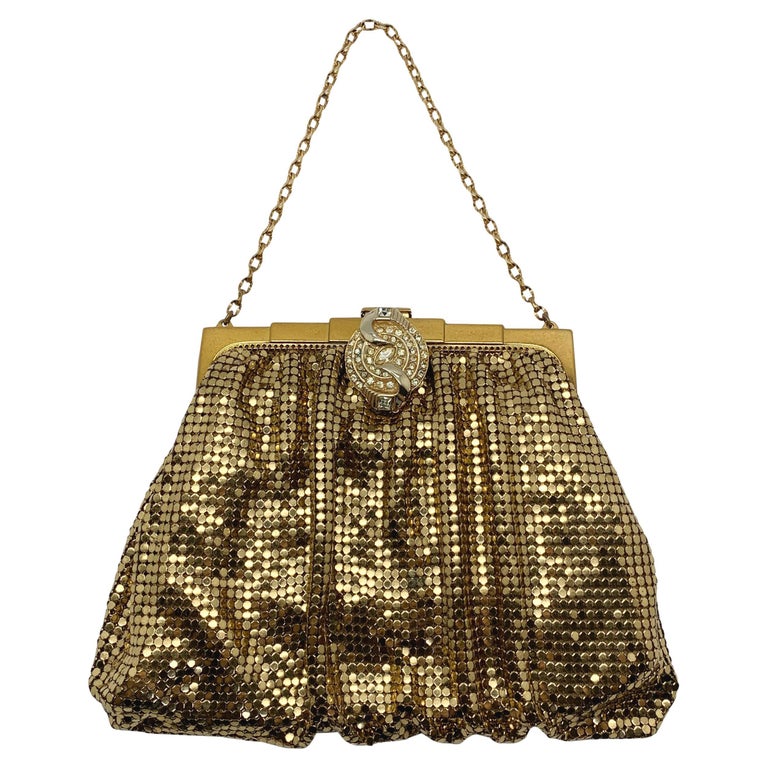 1950s/1960s Gold Beaded Purse with Rhinestones — Canned Ham Vintage