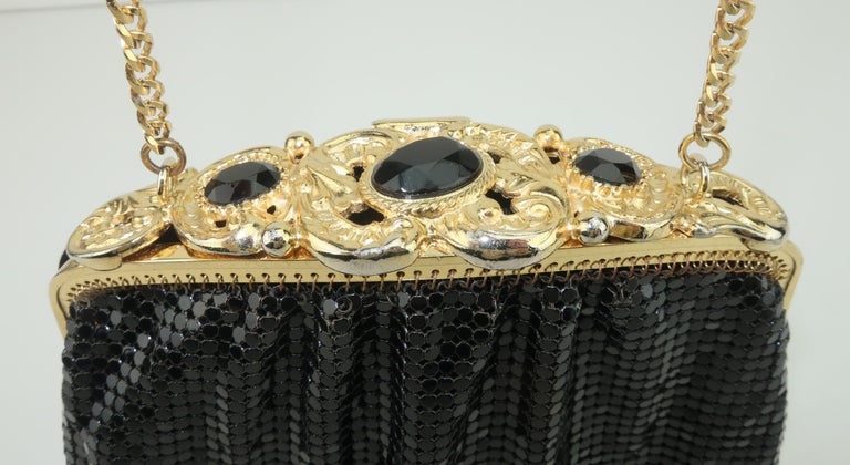 Vintage Evening Bag Black Fabric Gold Rhinestone Clasp Satin Lining – Venus  Vintage Thrift & Antiques