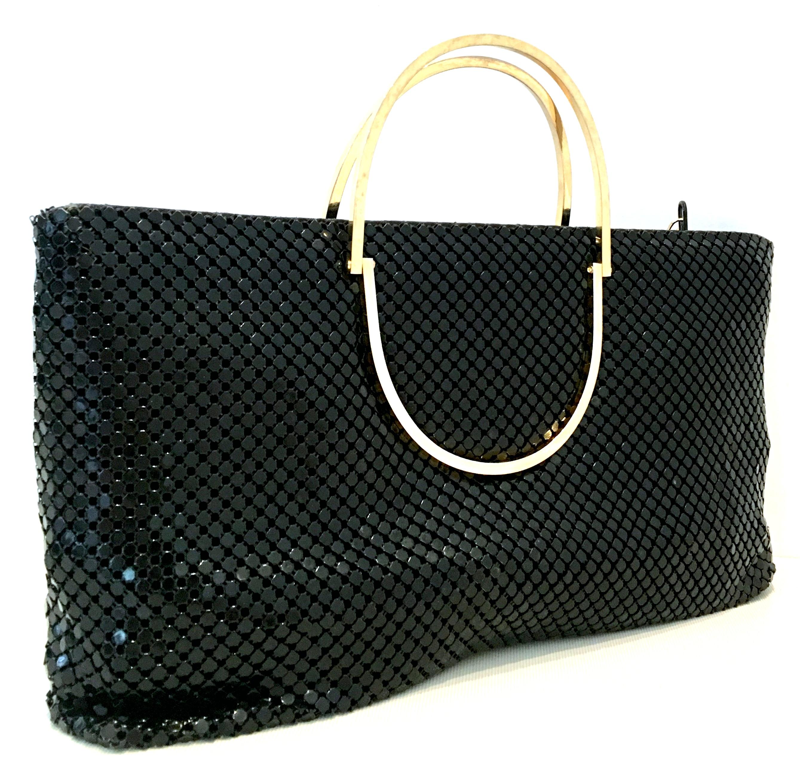 whiting and davis black mesh bag