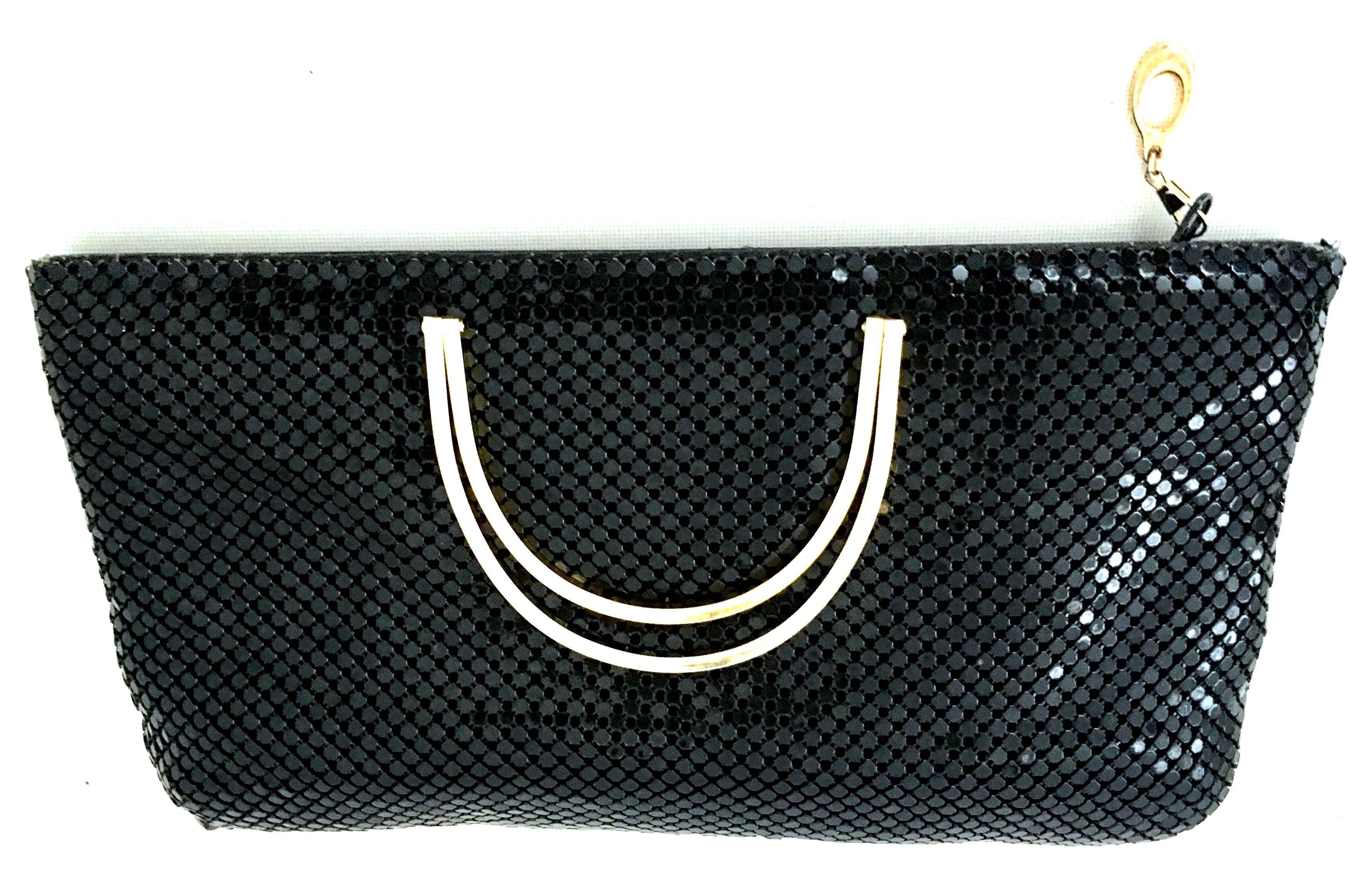 whiting and davis black mesh purse