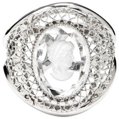 Vintage Whiting & Davis Cameo Cuff Bangle Bracelet