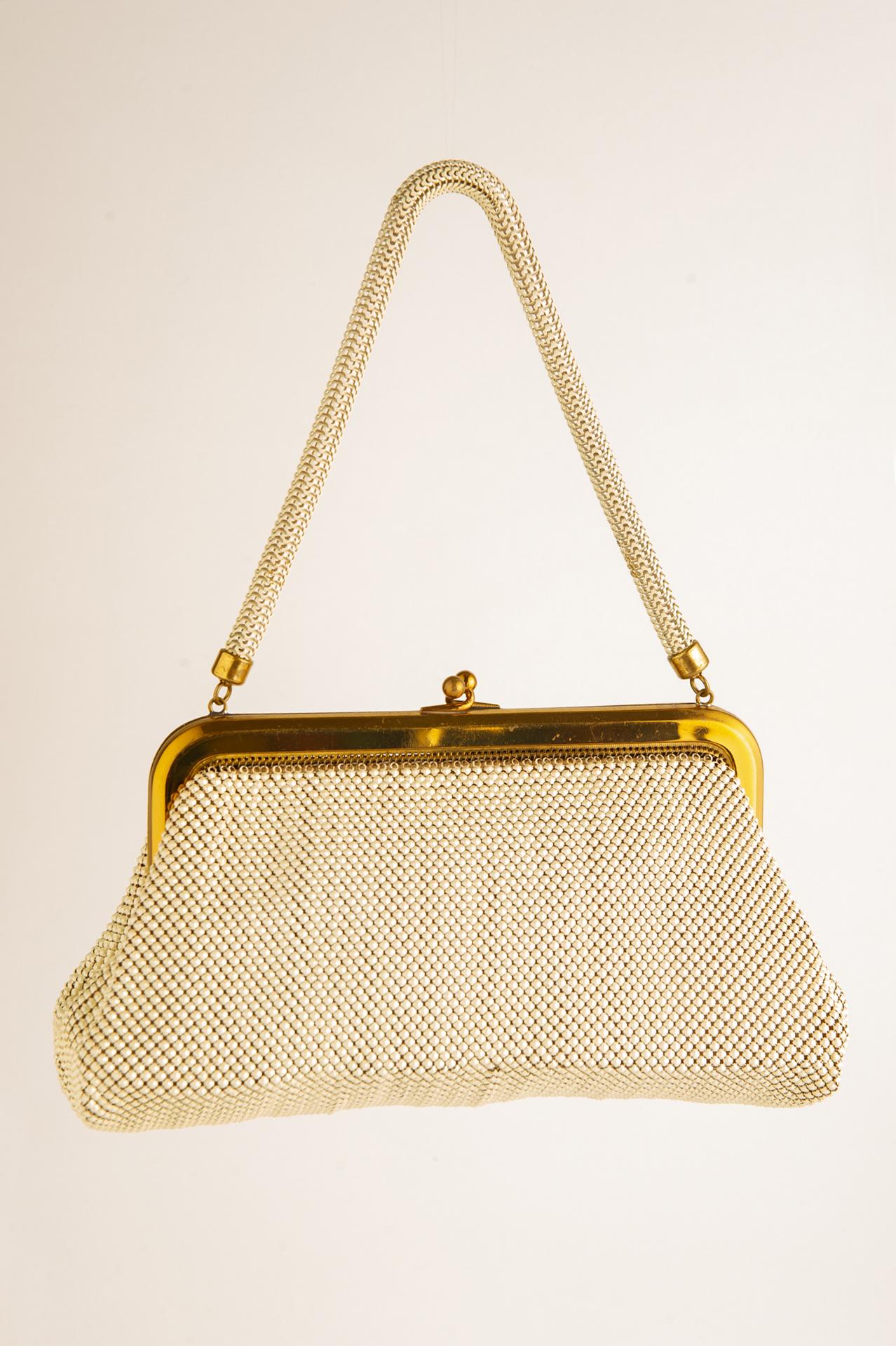 vintage whiting and davis gold mesh bag