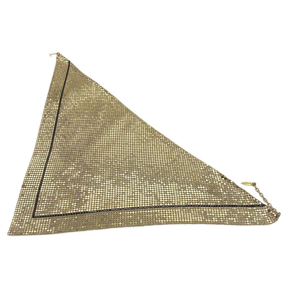 Vintage Whiting & Davis - Collana con sciarpa in maglia d'oro In condizioni buone in vendita a Atlanta, GA