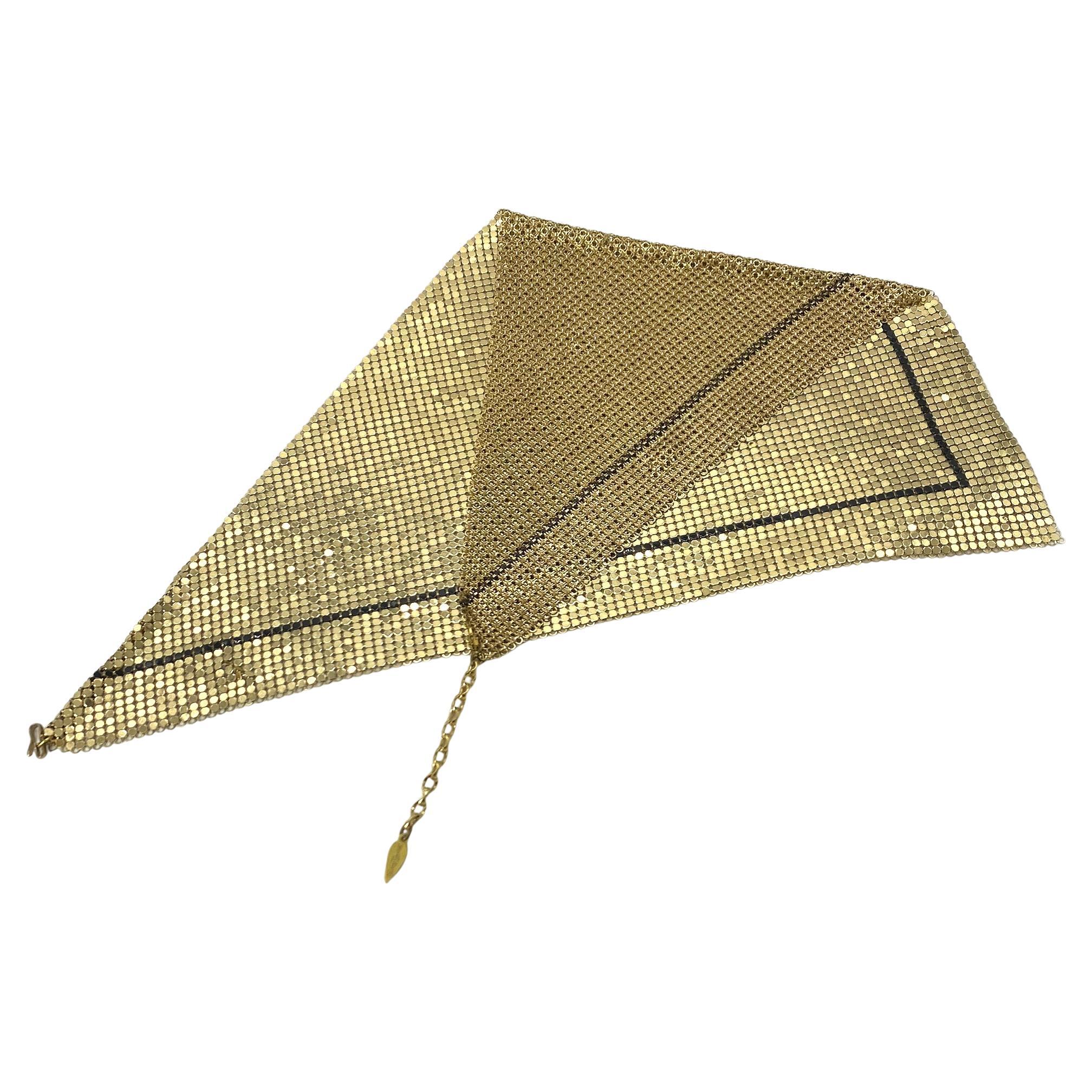 Vintage Whiting & Davis - Collana con sciarpa in maglia d'oro In condizioni buone in vendita a Atlanta, GA