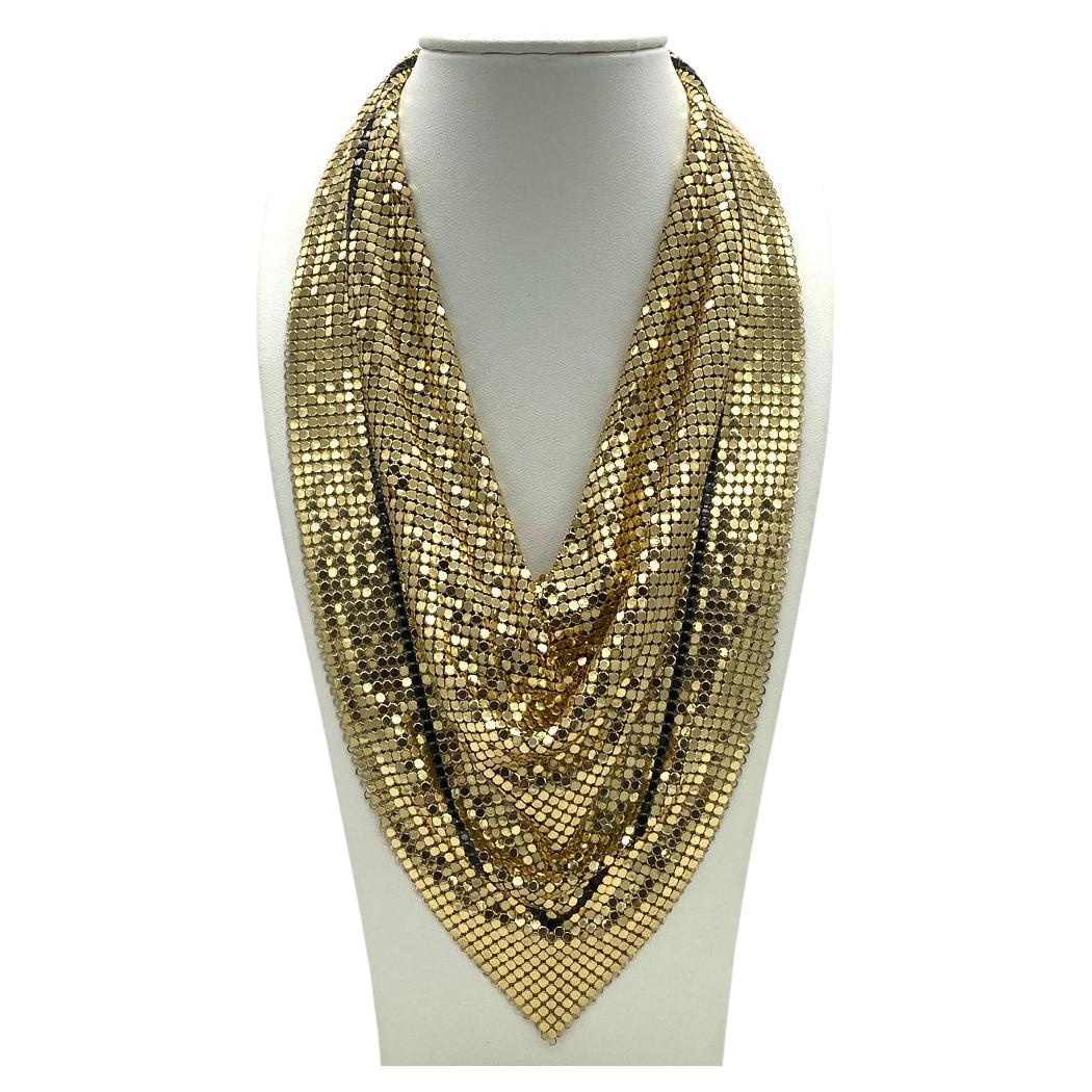 Vintage Whiting & Davis - Collana con sciarpa in maglia d'oro in vendita 2