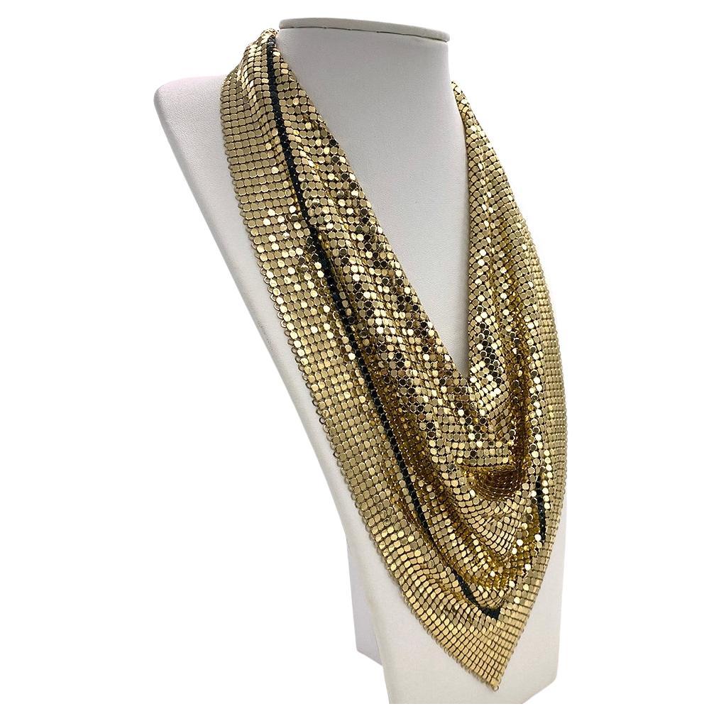 Vintage Whiting & Davis - Collana con sciarpa in maglia d'oro in vendita 3