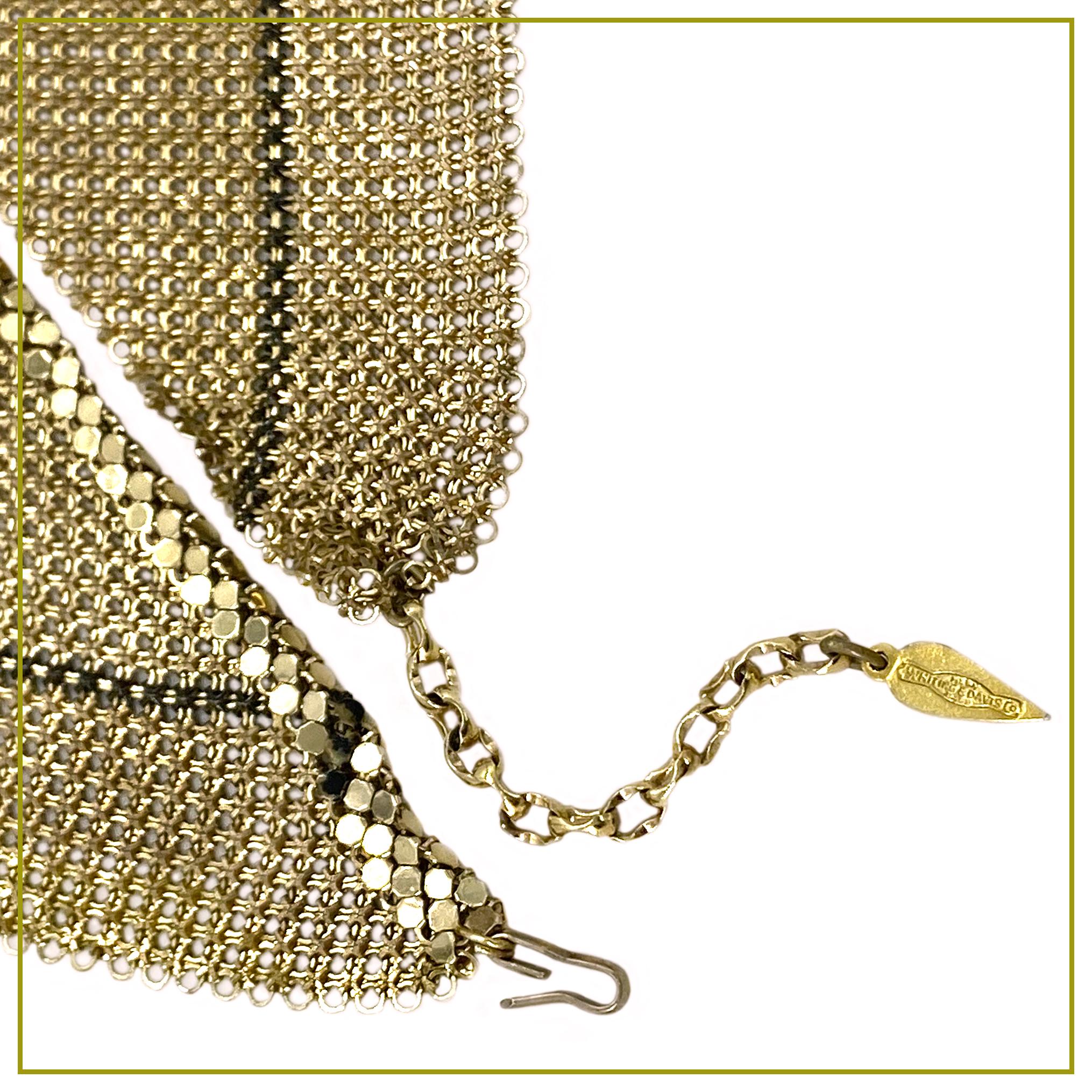 Vintage Whiting & Davis - Collana con sciarpa in maglia d'oro in vendita 3