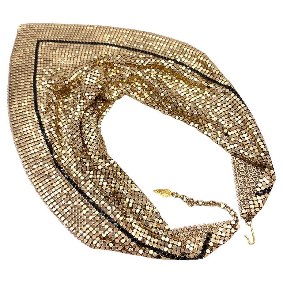Vintage Whiting & Davis - Collana con sciarpa in maglia d'oro in vendita