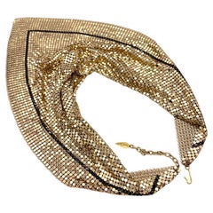 Vintage Whiting & Davis Gold Mesh-Schal-Halskette aus Mesh