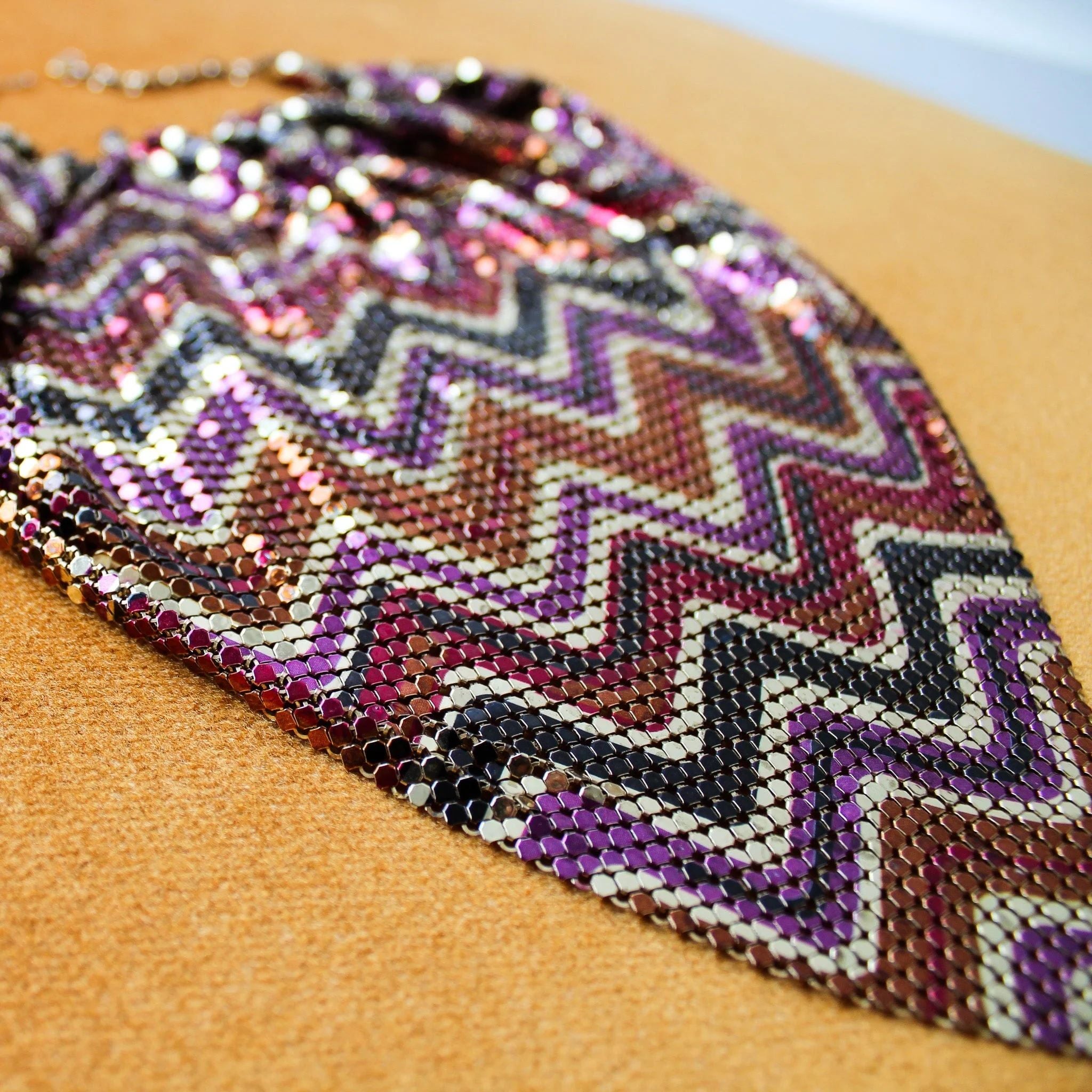 Vintage Whiting & Davis Scarf Necklace, 1970s For Sale