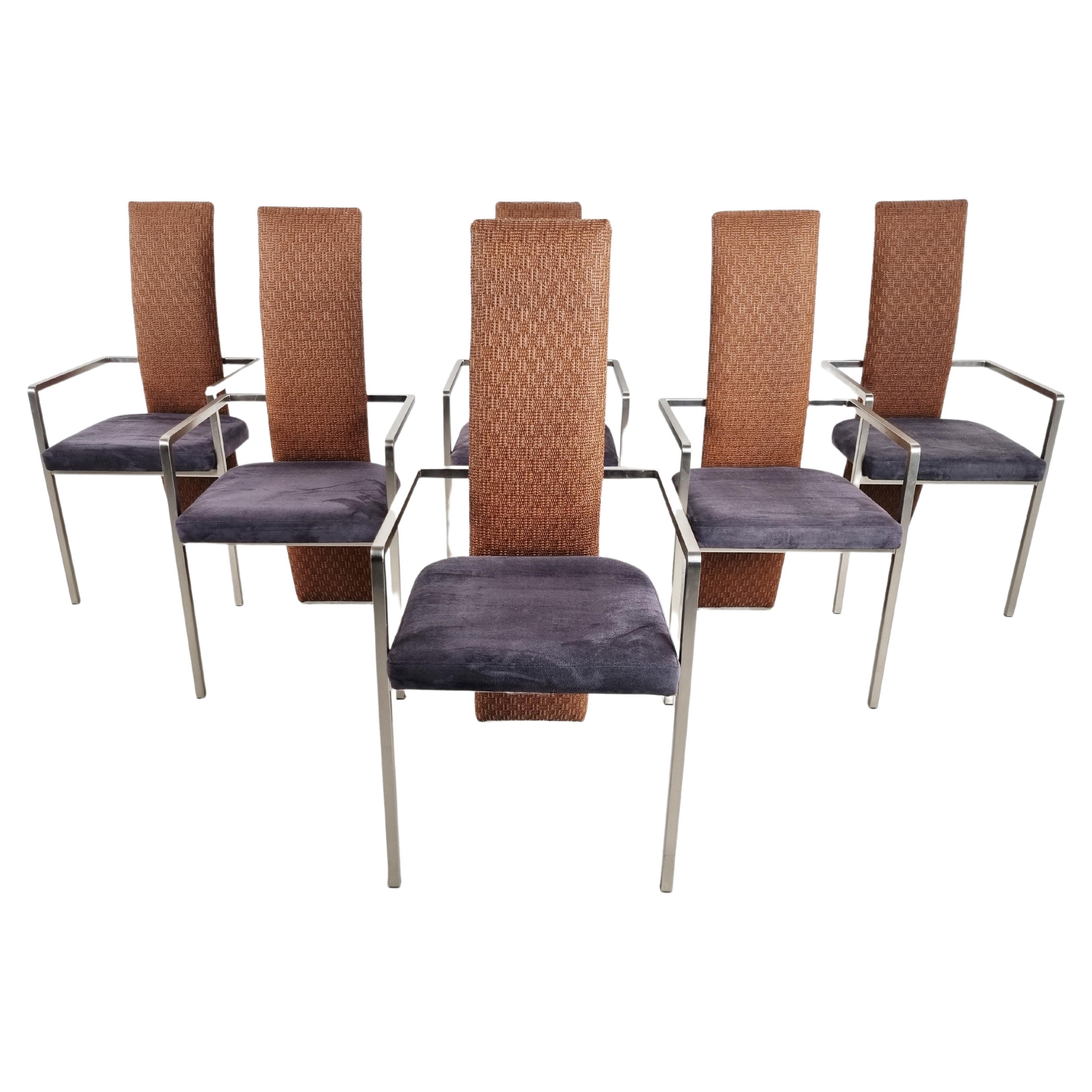 Vintage Wicker and Metal Dining Chairs by Belgo Chrom, 1970s