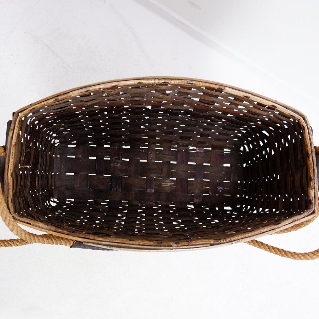 Vintage wicker and metal Magazine Holder - 1960s 3