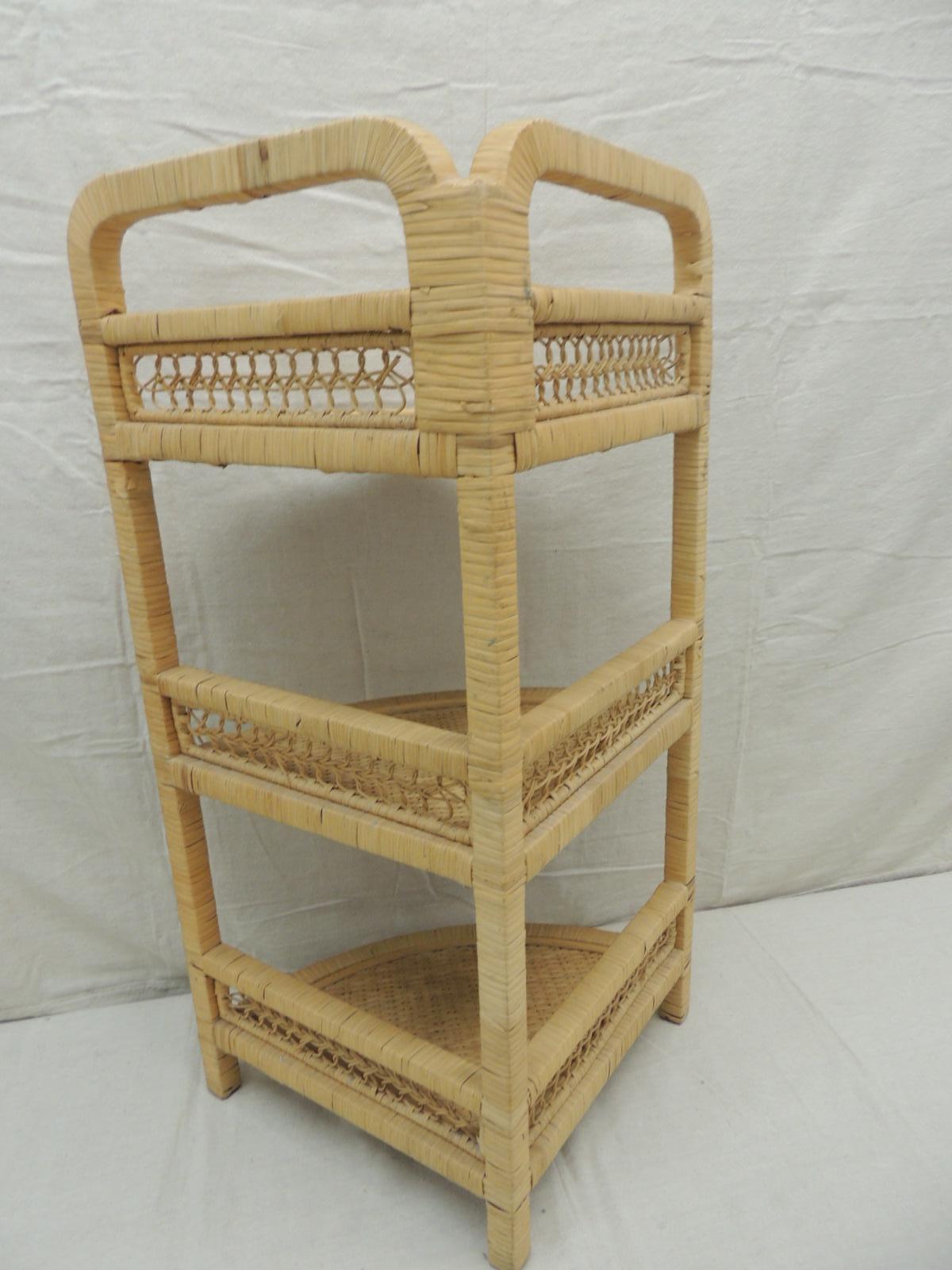 corner wicker shelf