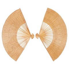 Used Wicker and Rattan Hand Fans