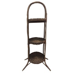 Vintage Wicker and Three-Tier Stand
