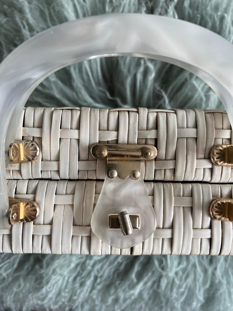 Vintage Wicker Bag Made in British Hong Kong