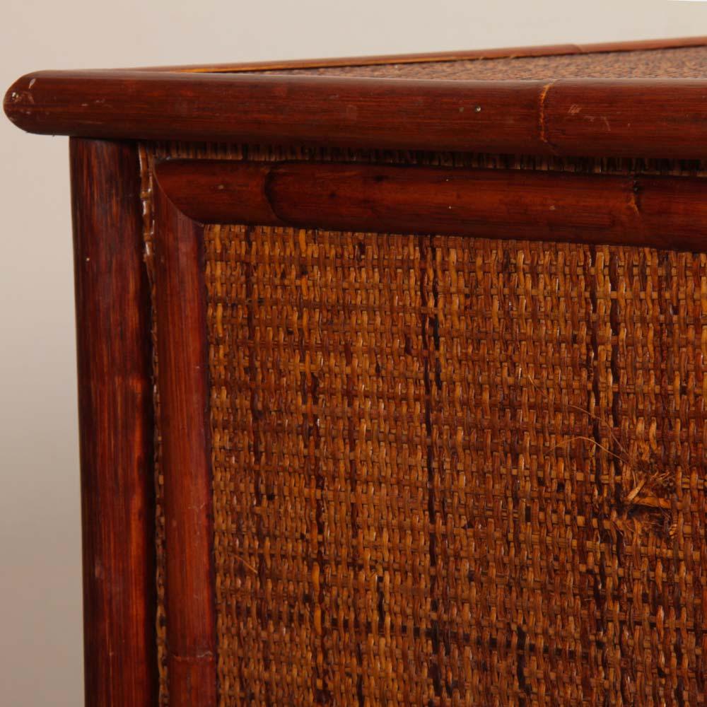 Vintage Schreibtisch aus Rattan, Bambus und Messing von Dal Vera, 1970er Jahre im Angebot 5