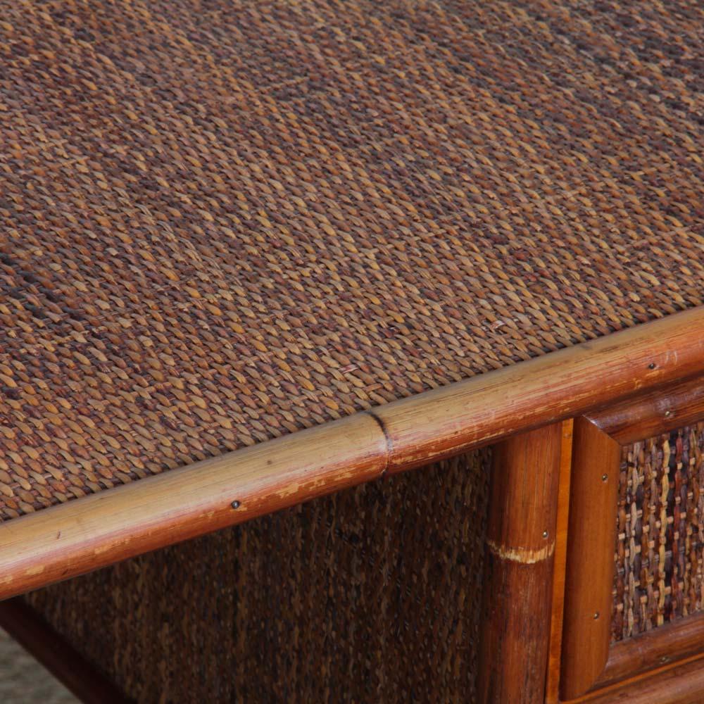Vintage Schreibtisch aus Rattan, Bambus und Messing von Dal Vera, 1970er Jahre im Angebot 1