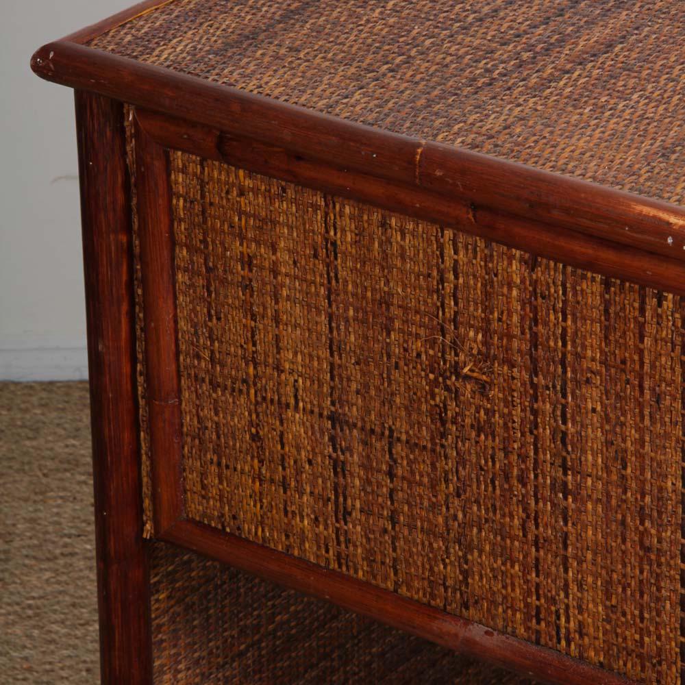 Vintage Schreibtisch aus Rattan, Bambus und Messing von Dal Vera, 1970er Jahre im Angebot 4