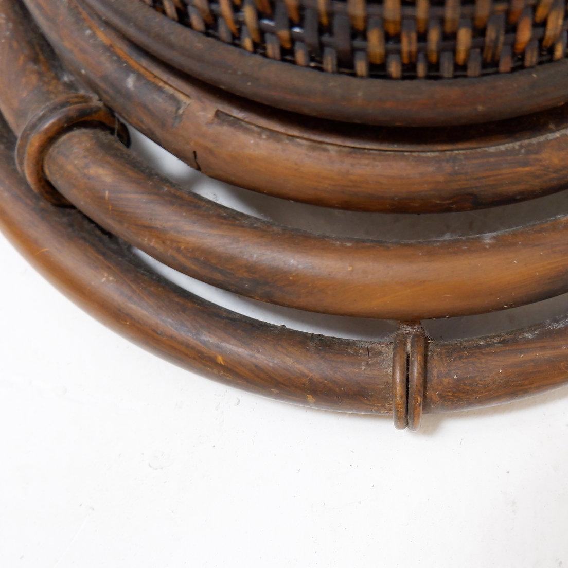 Colonne à piédestal vintage en osier et bambou Colonne à pilier en vente 2