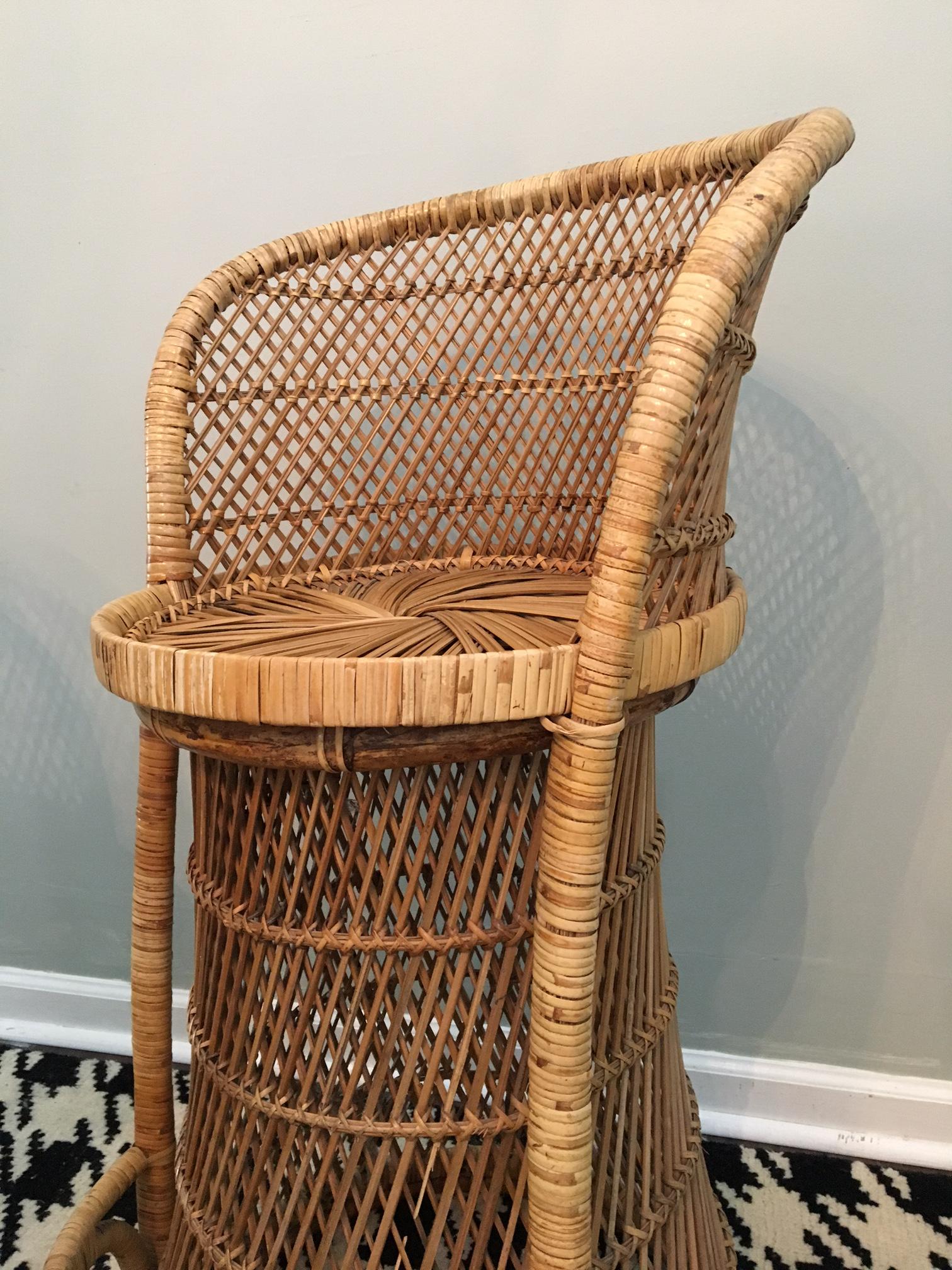 vintage wicker stools