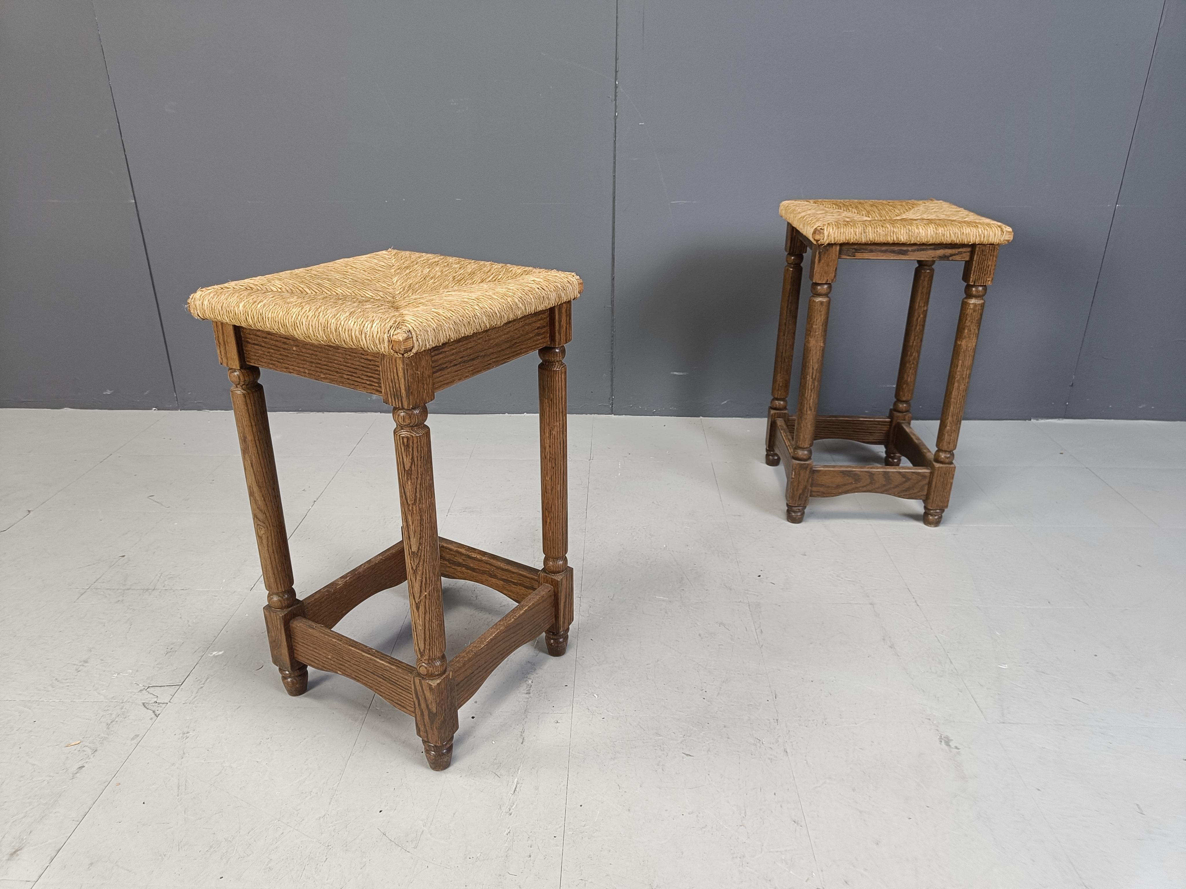 Vintage wicker bar stools - set of 6, 1960s For Sale 1