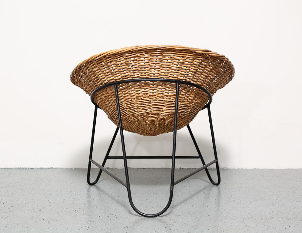 vintage wicker bucket chair