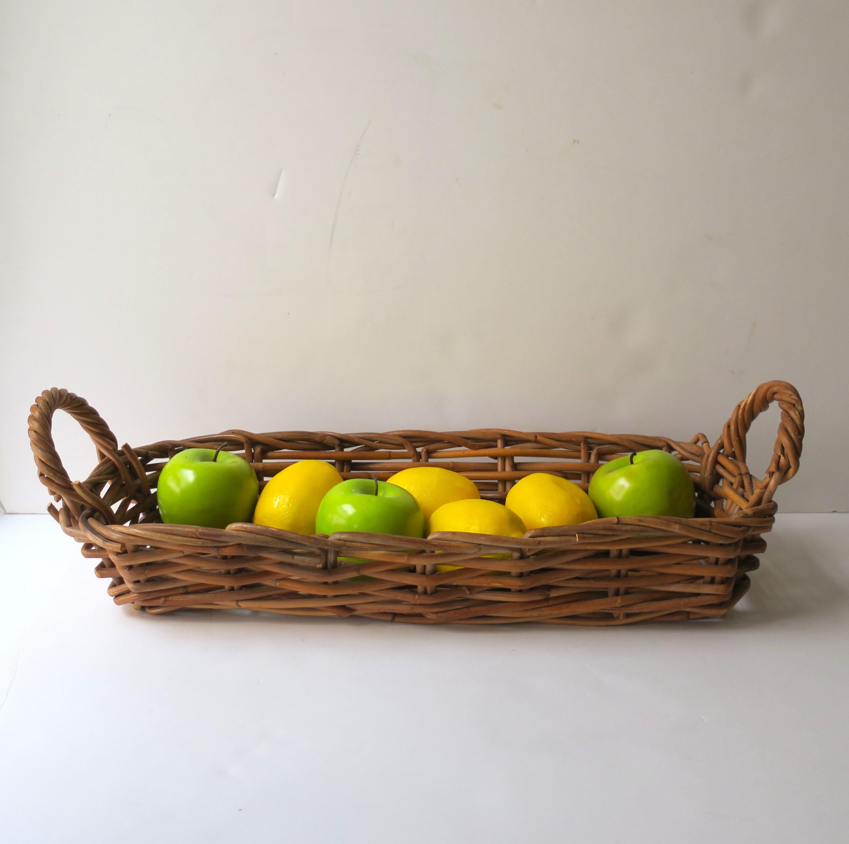 Hand-Crafted Vintage Wicker Basket For Sale