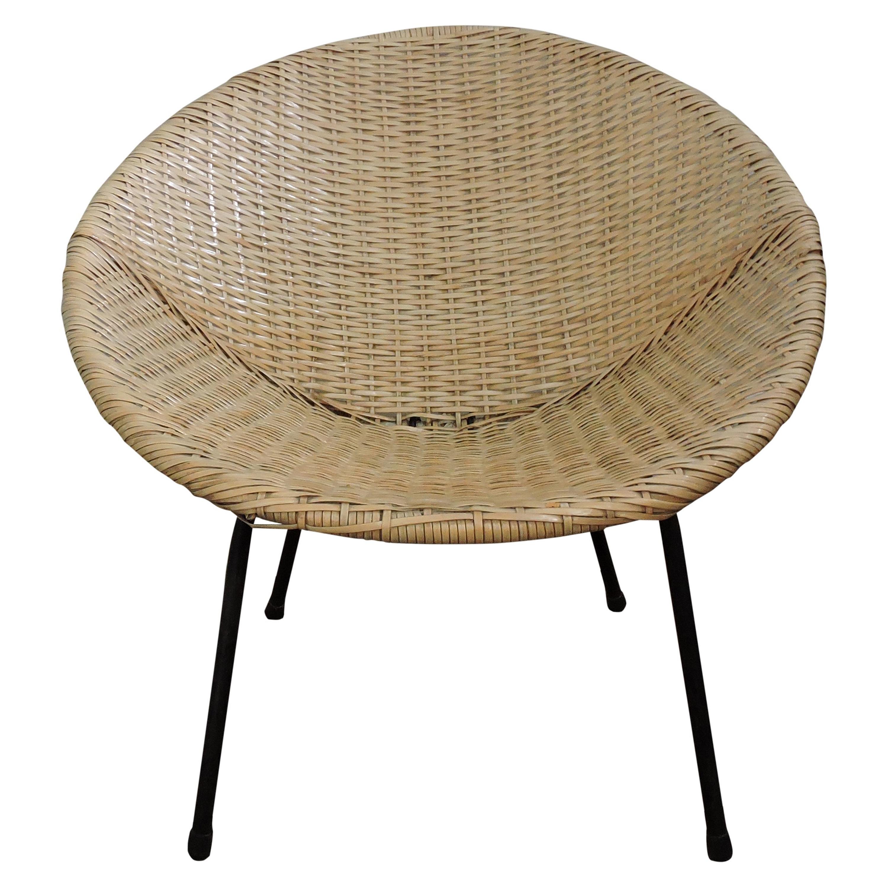 Vintage Wicker Bucket Chairs, 1970s
