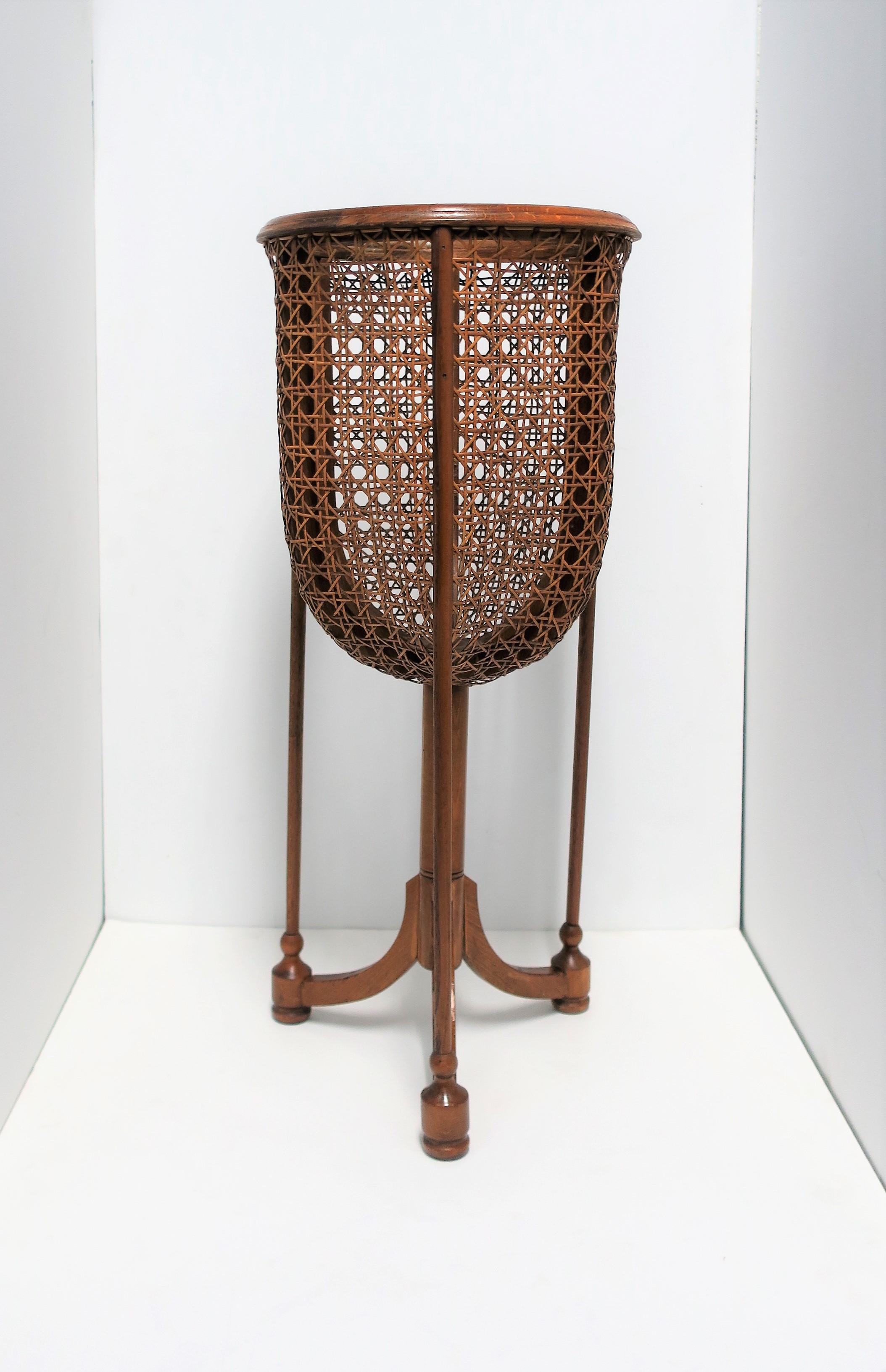 vintage cane plant stand