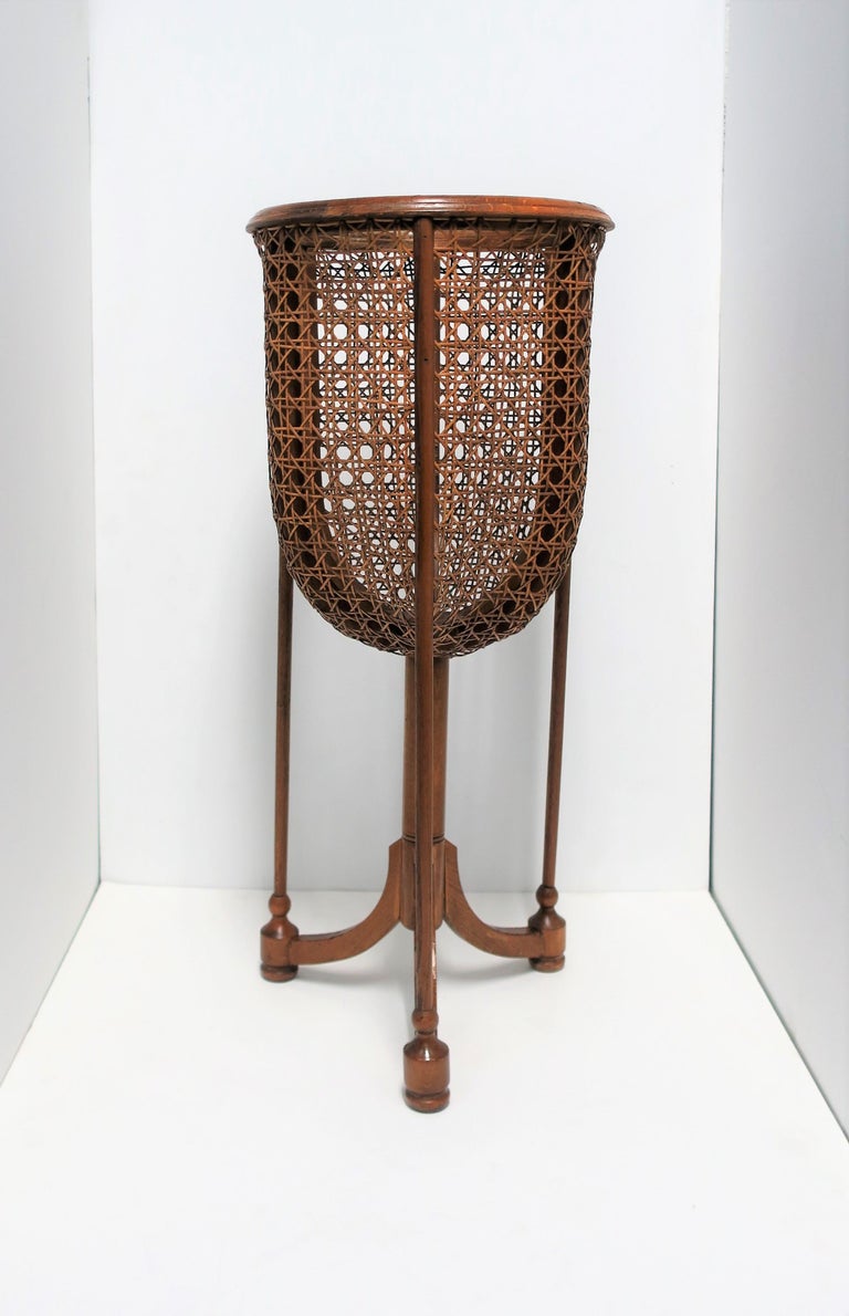 Vintage Wicker Cane Plant Stand at 1stDibs vintage cane plant stand