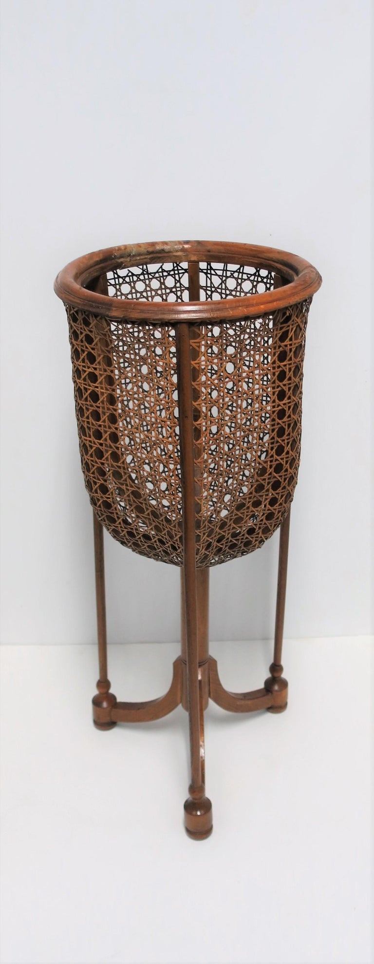 Vintage Wicker Cane Plant Stand at 1stDibs vintage cane plant stand